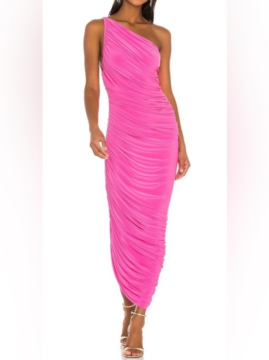 Norma Kamali Dresses & Skirts - NWT Norma Kamali Revolve Orchid Pink Midi Dress The Diana Gown Size Small Ruched